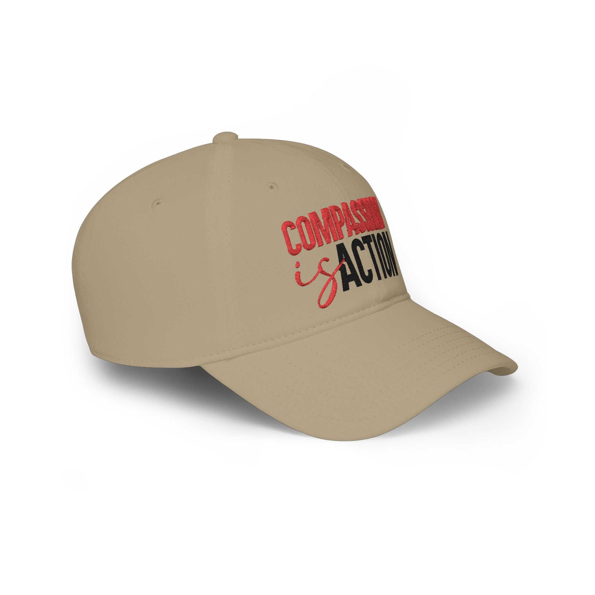 Compassion Is Action Embroidered Baseball Cap - Light