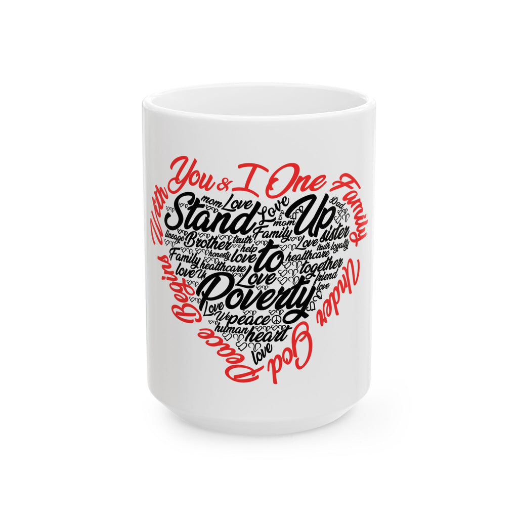 Stand Up to Poverty Mug — White