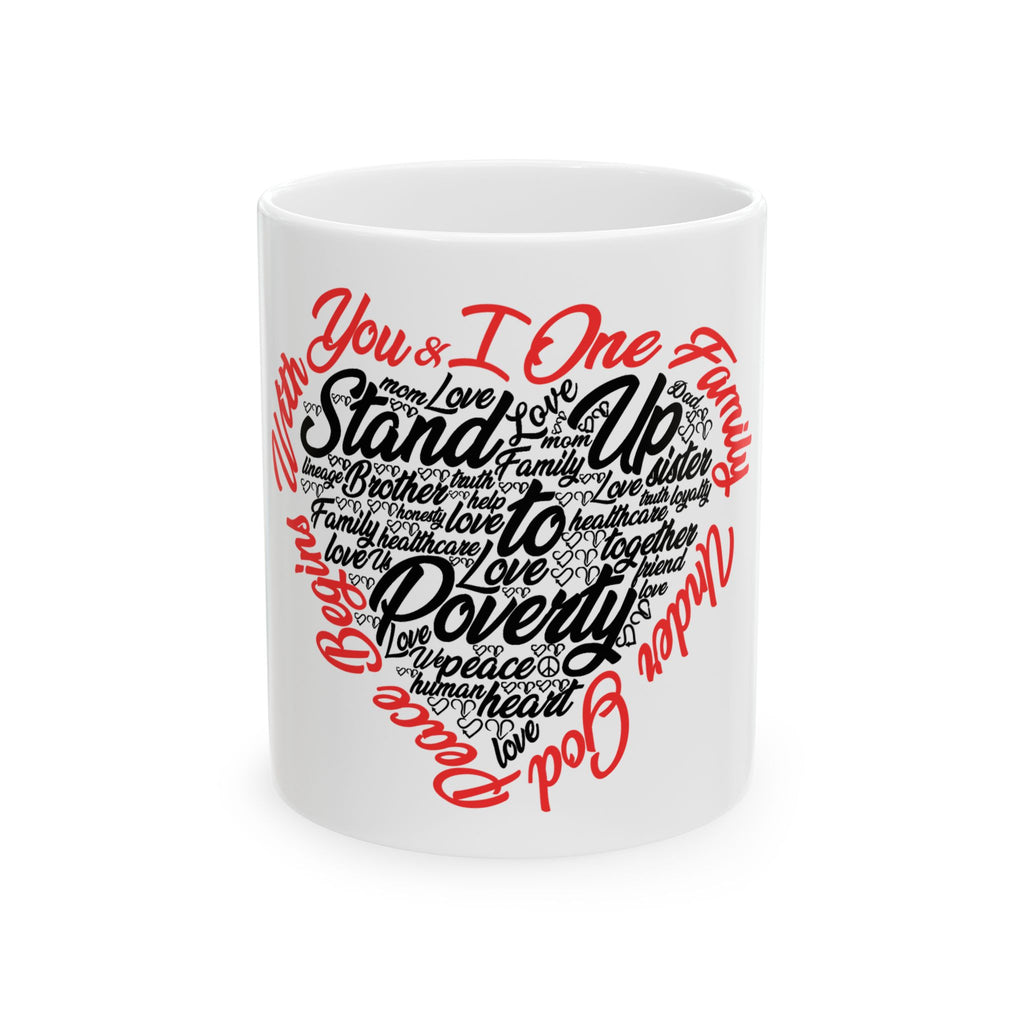 Stand Up to Poverty Mug — White