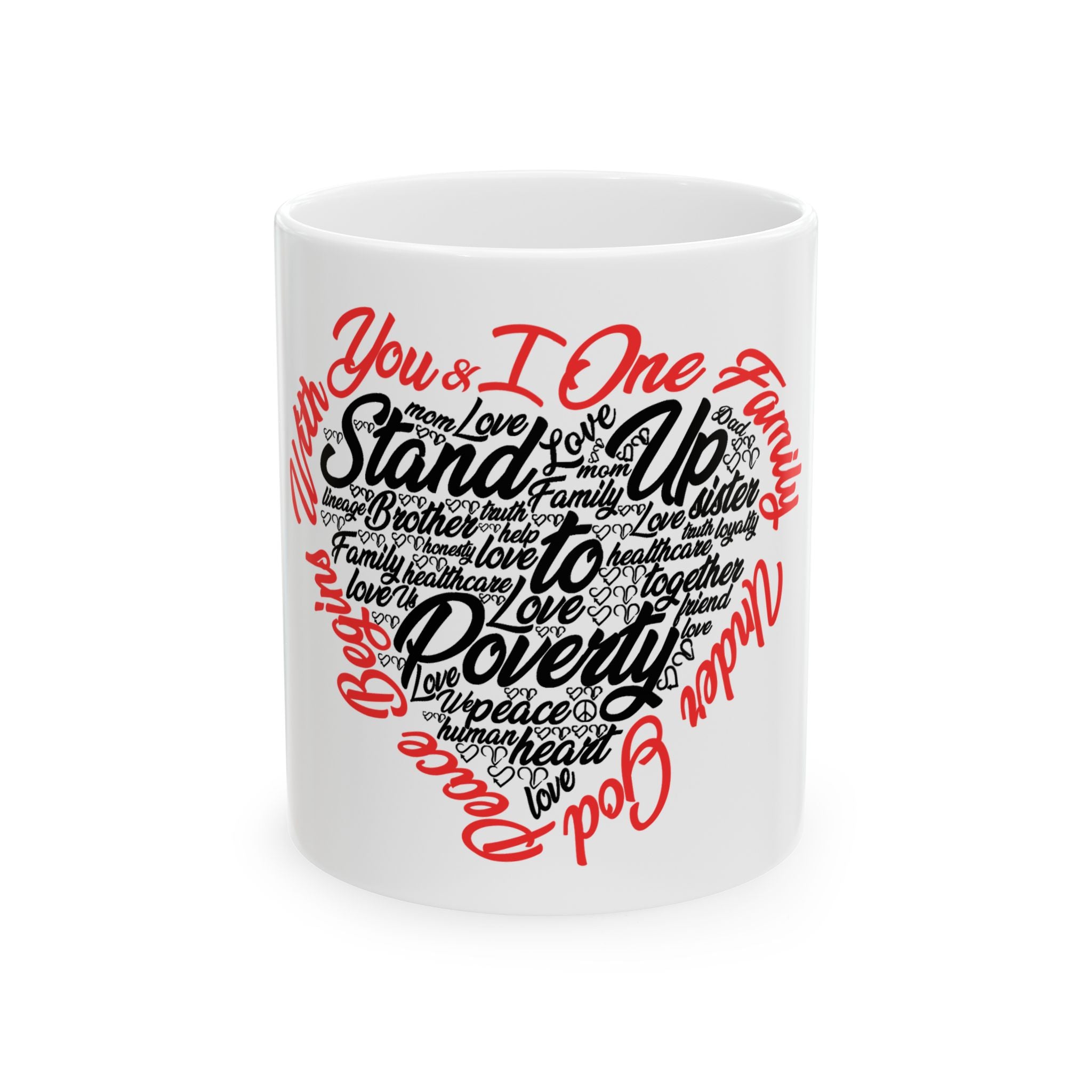 Stand Up to Poverty Mug — White