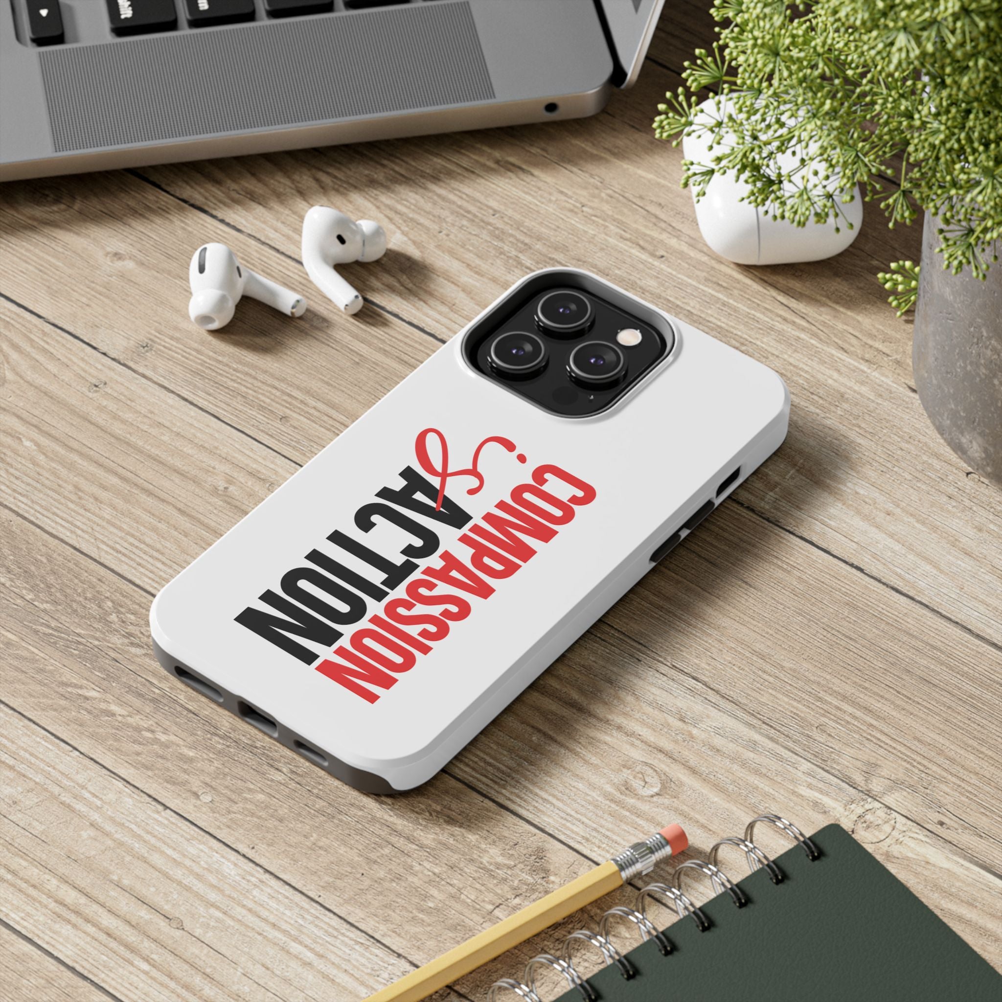 Compassion Is Action iPhone Case — White