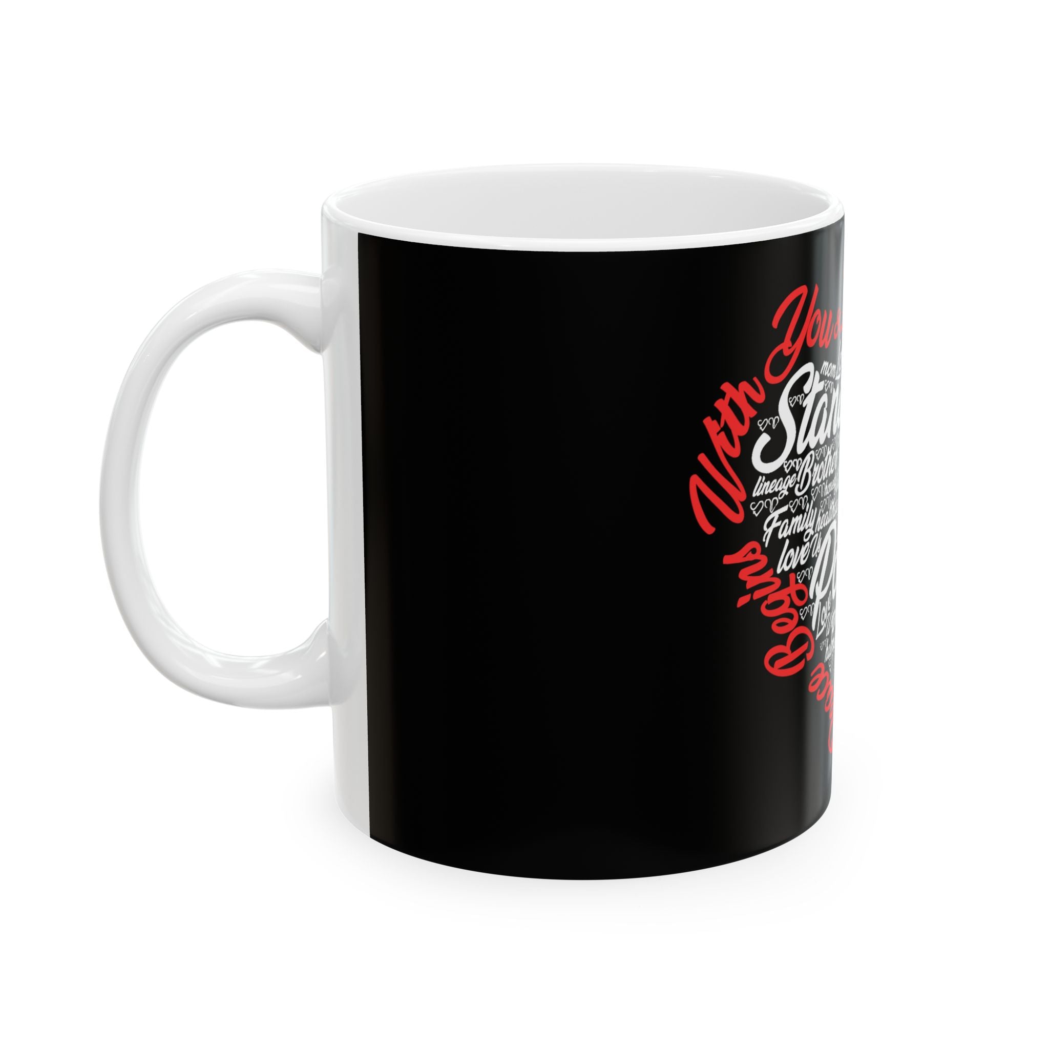 Stand Up to Poverty Mug — Black