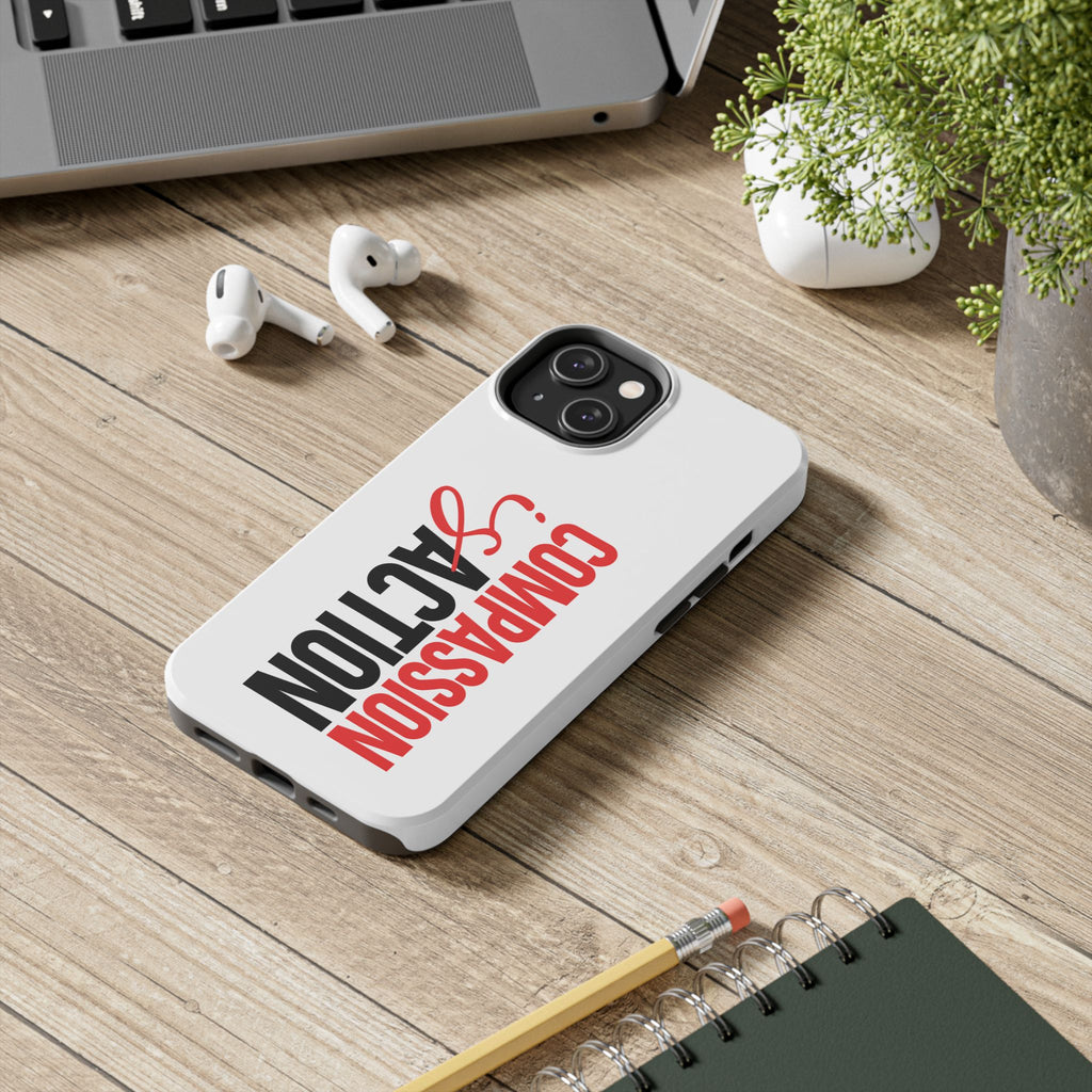 Compassion Is Action iPhone Case — White