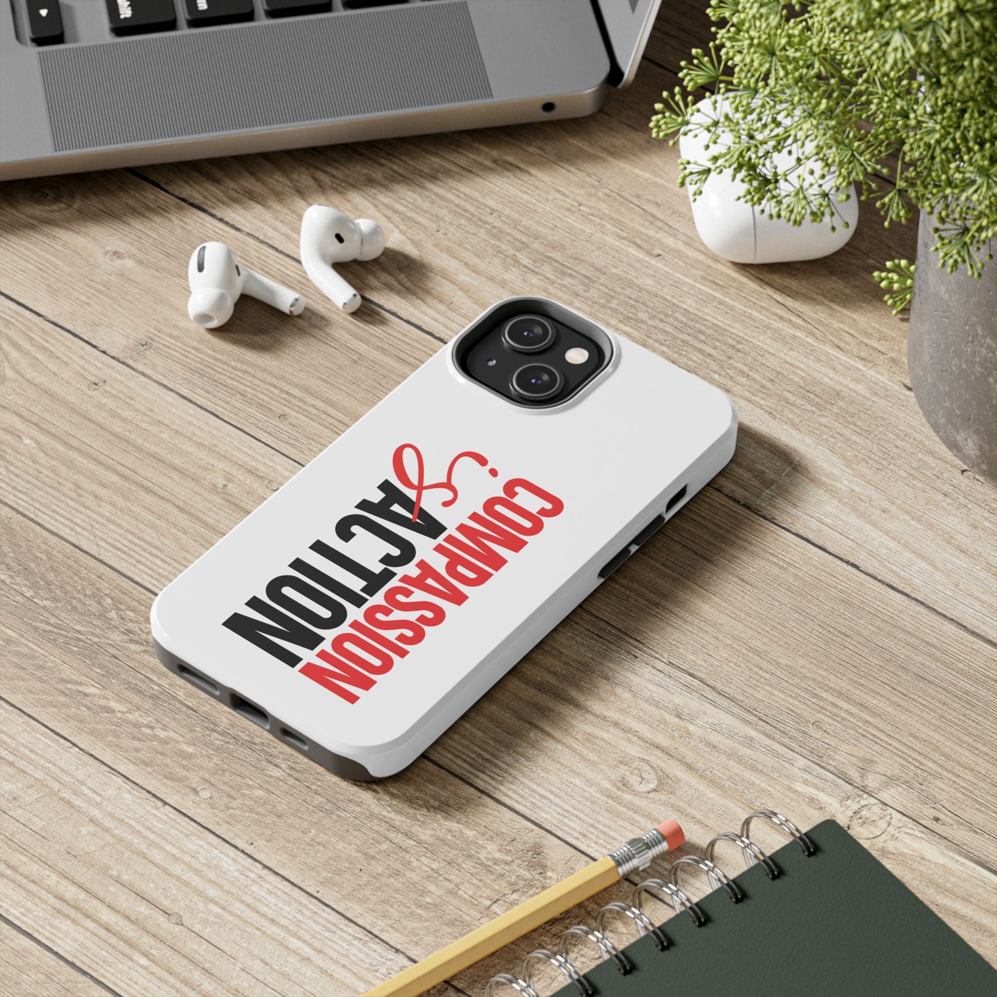 Compassion Is Action iPhone Case — White