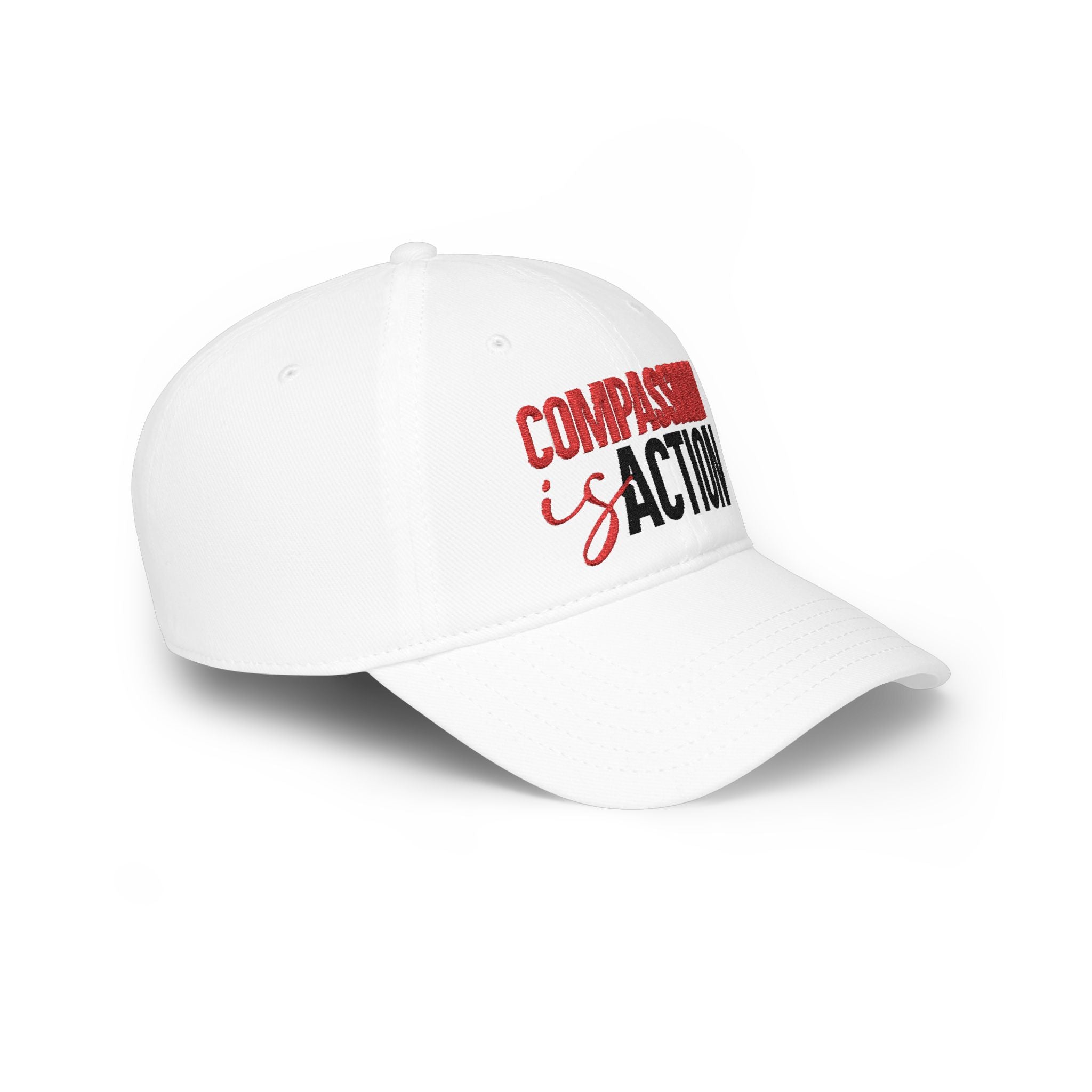 Compassion Is Action Embroidered Baseball Cap - Light