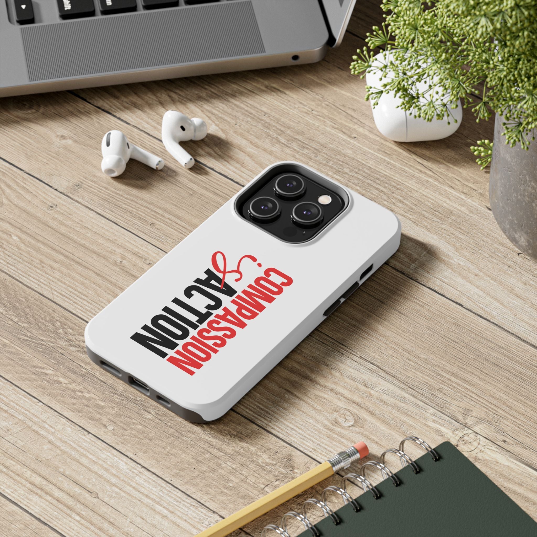 Compassion Is Action iPhone Case — White