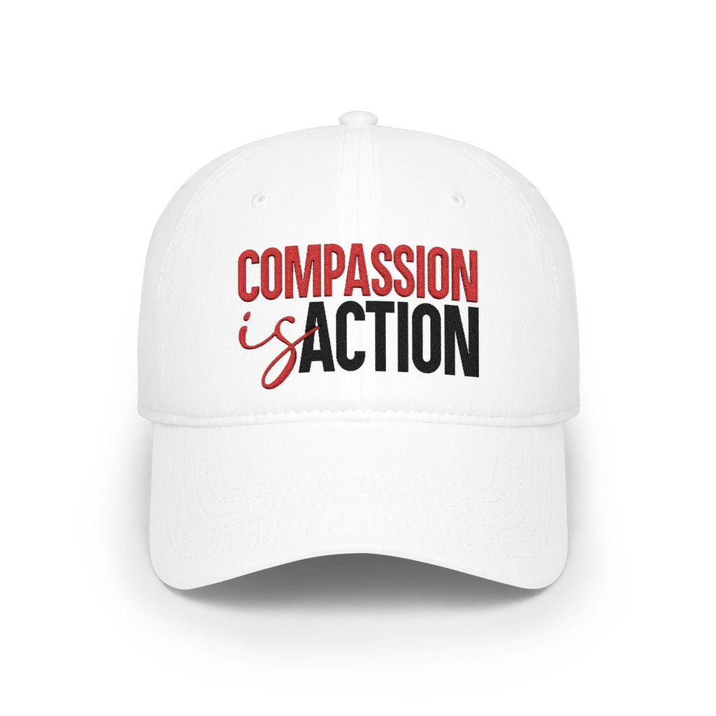 Compassion Is Action Embroidered Baseball Cap - Light