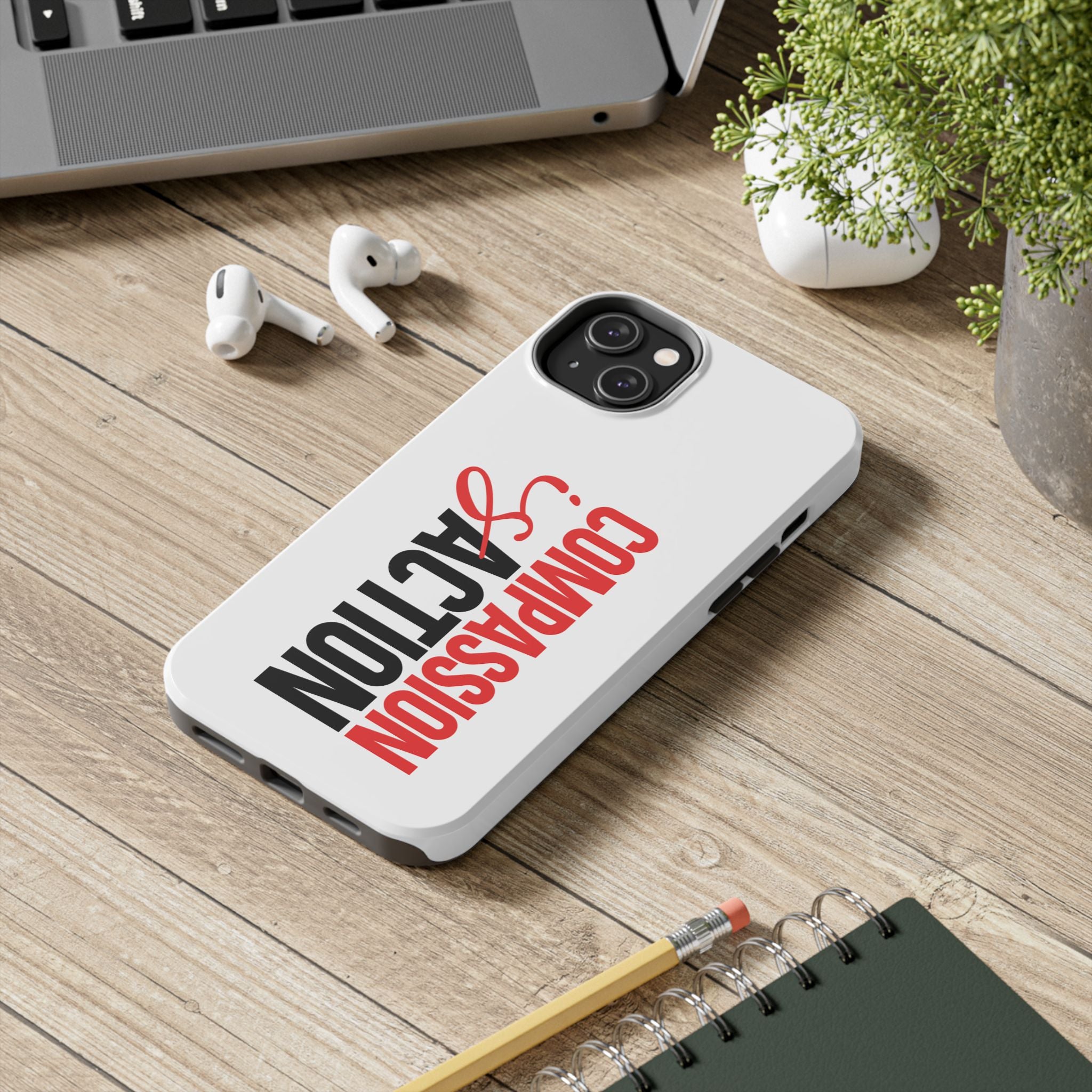 Compassion Is Action iPhone Case — White