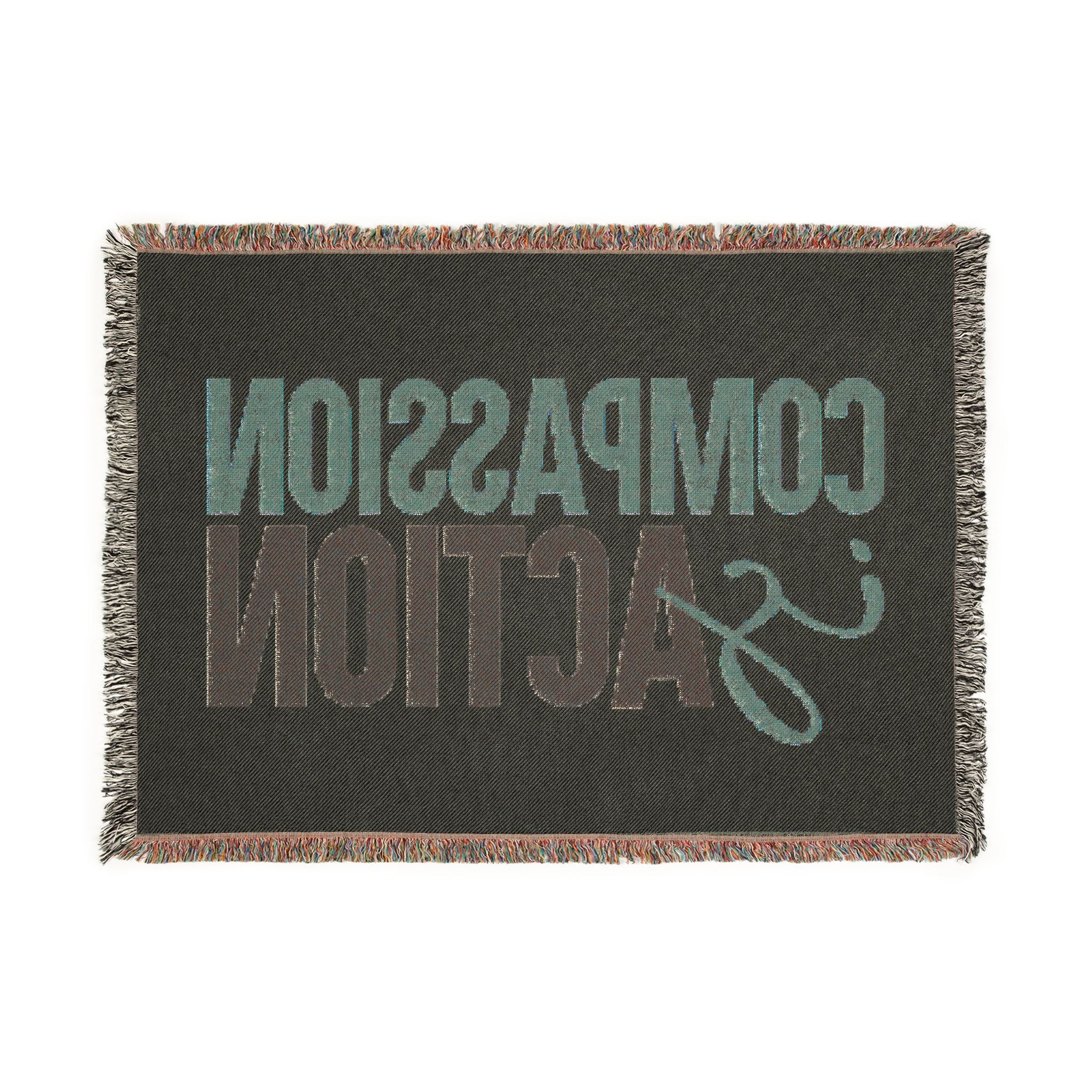 Compassion Is Action Woven Blanket