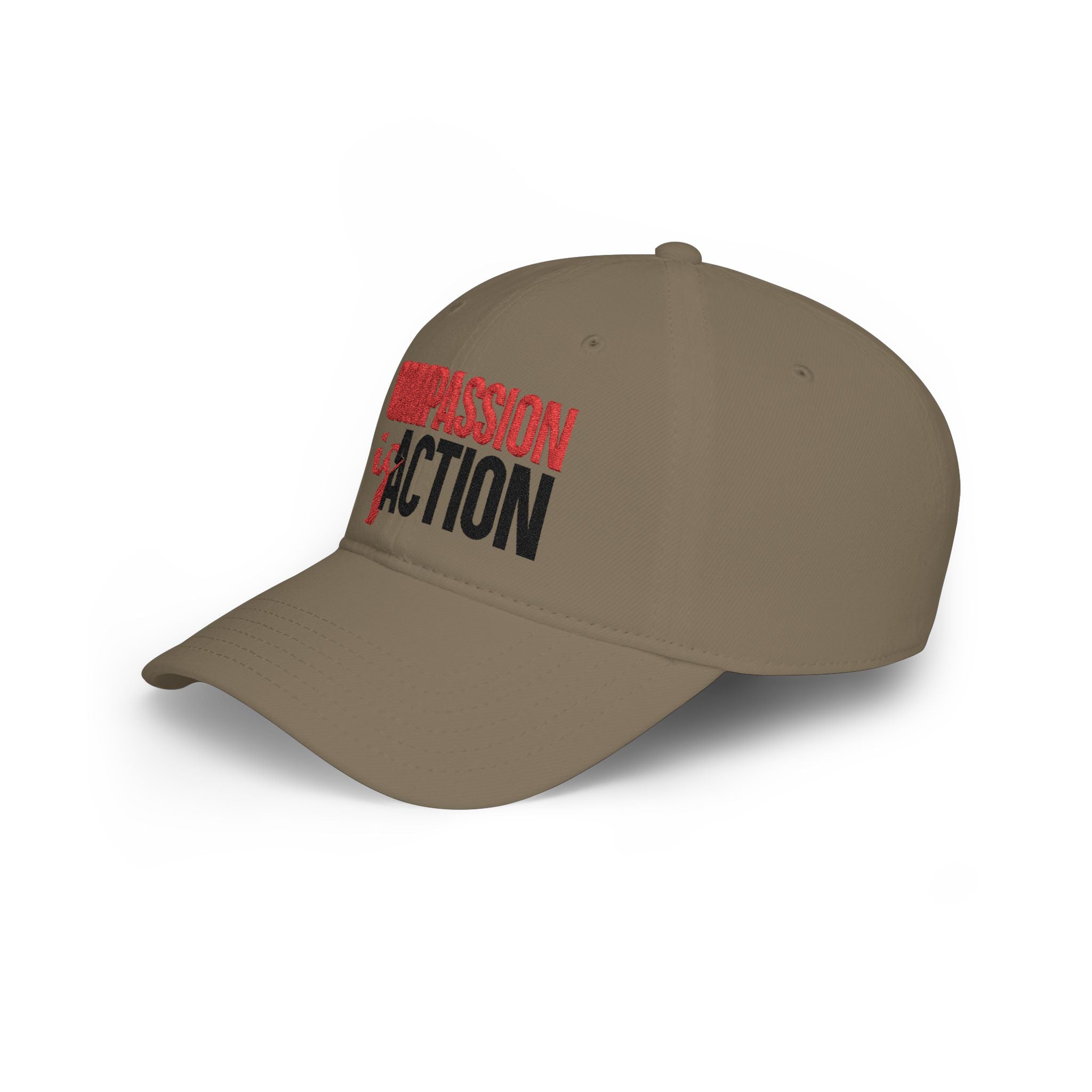 Compassion Is Action Embroidered Baseball Cap - Light