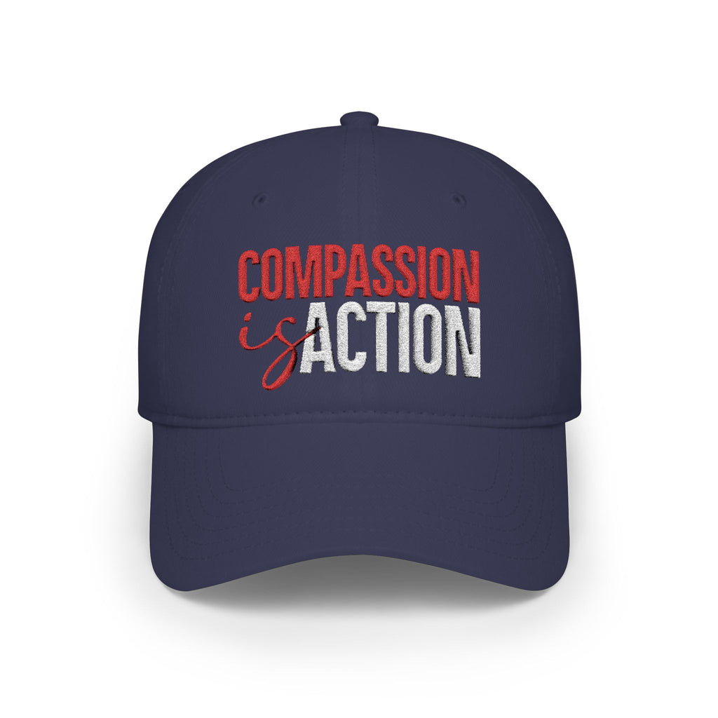 Compassion Is Action Embroidered Baseball Cap - Dark
