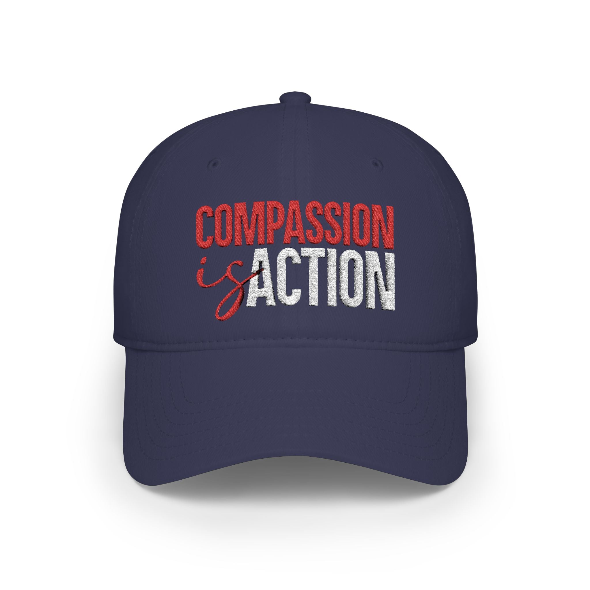 Compassion Is Action Embroidered Baseball Cap - Dark