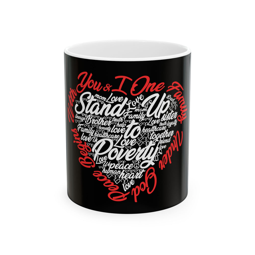 Stand Up to Poverty Mug — Black