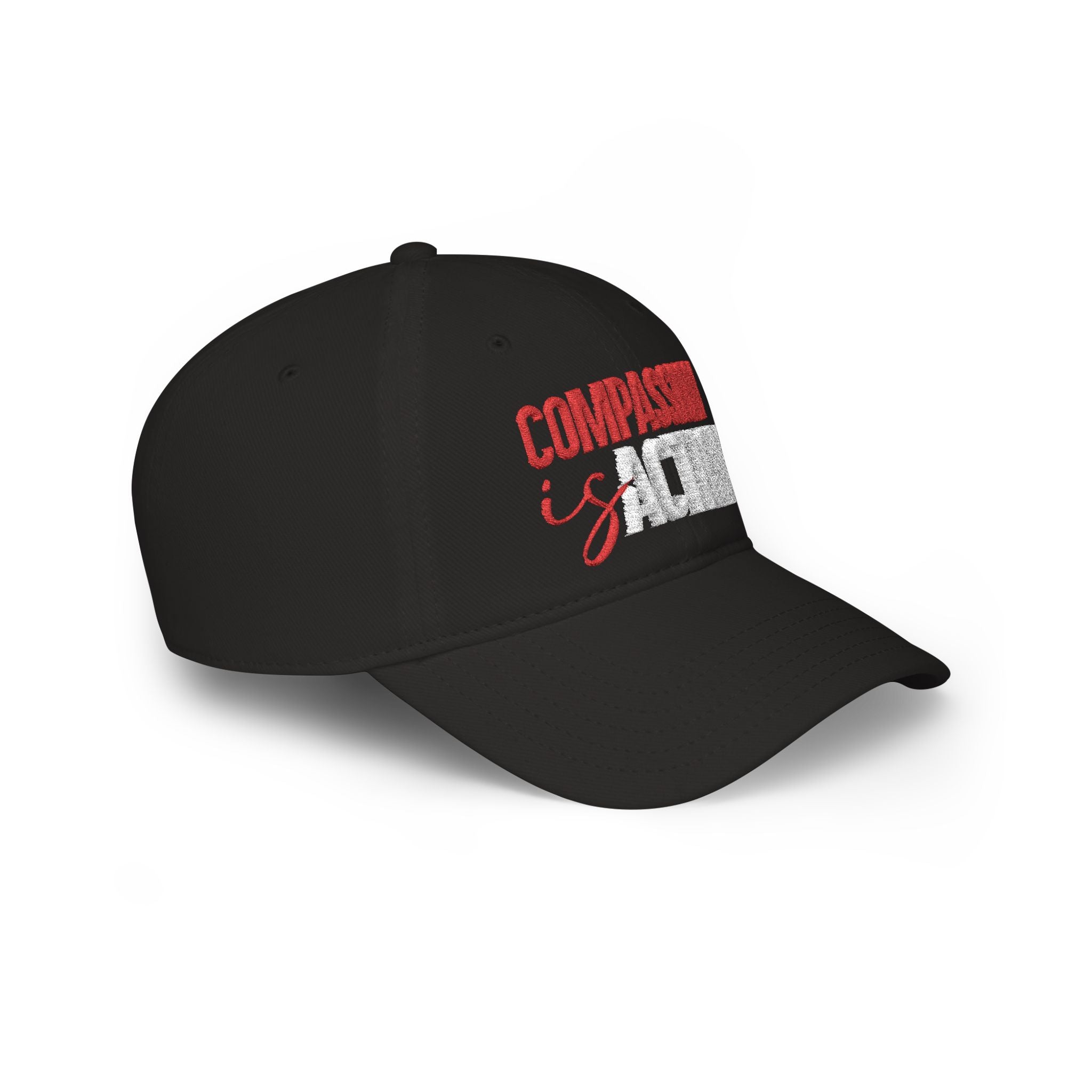 Compassion Is Action Embroidered Baseball Cap - Dark