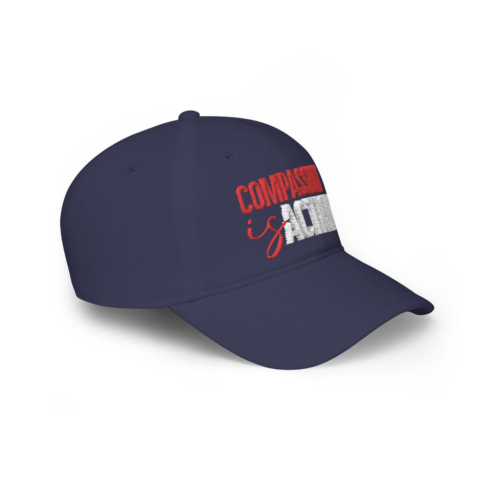Compassion Is Action Embroidered Baseball Cap - Dark