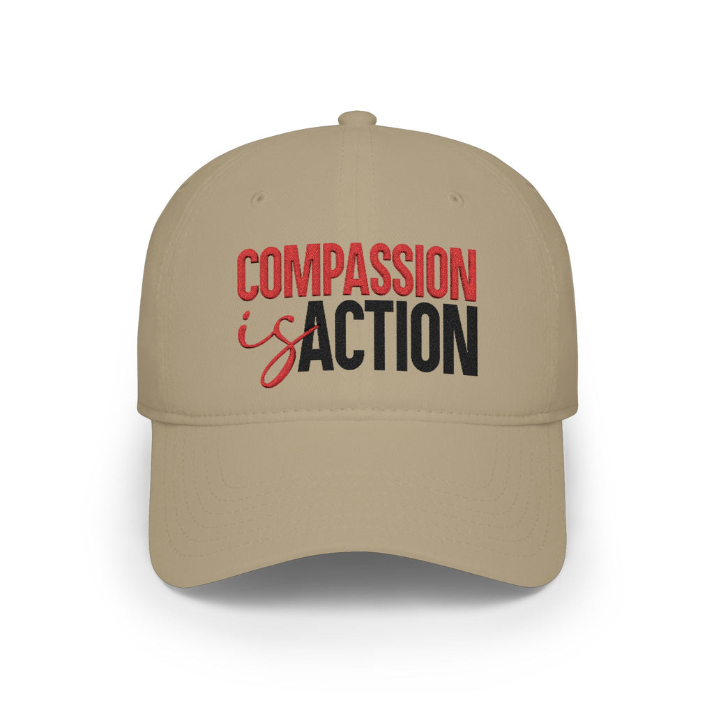 Compassion Is Action Embroidered Baseball Cap - Light