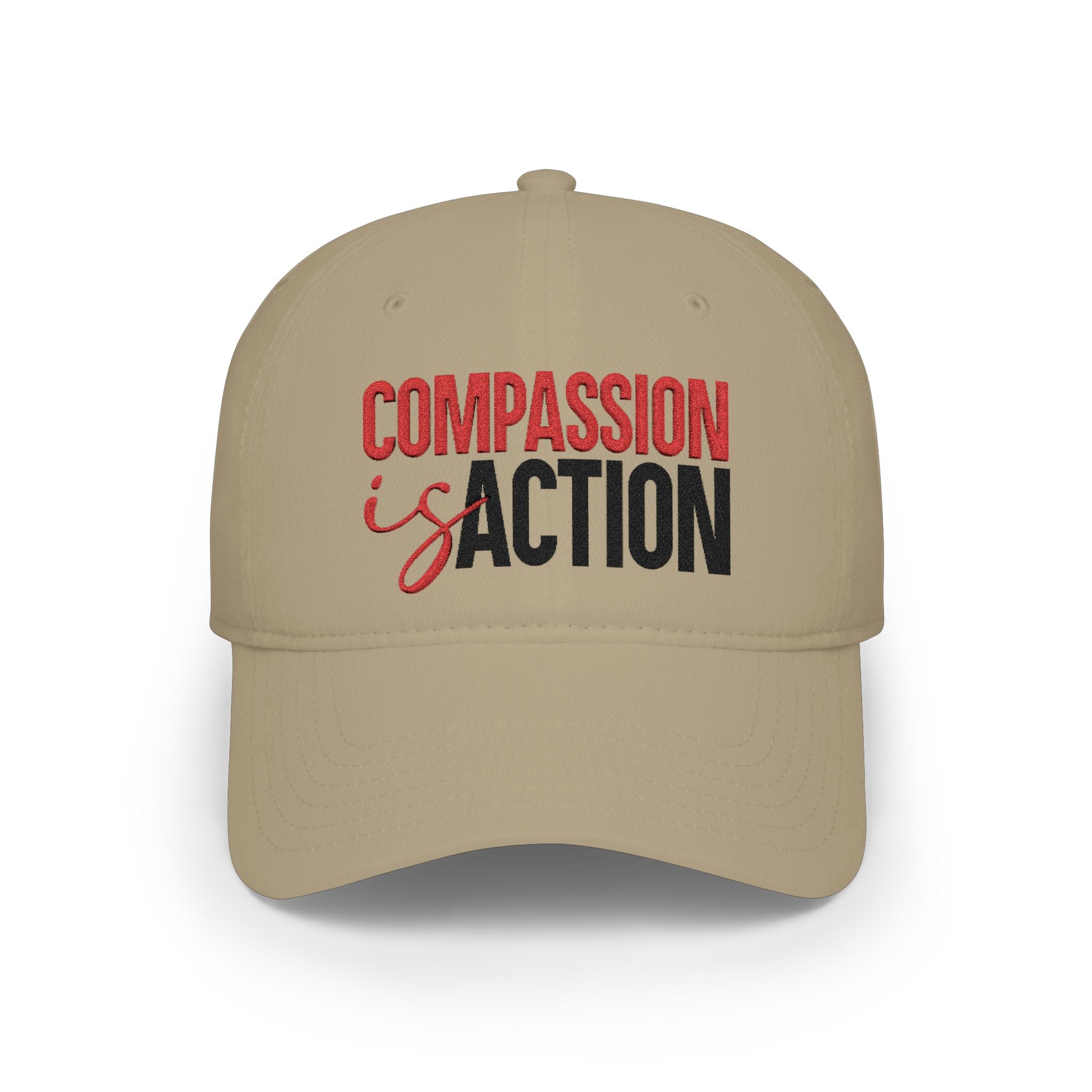 Compassion Is Action Embroidered Baseball Cap - Light